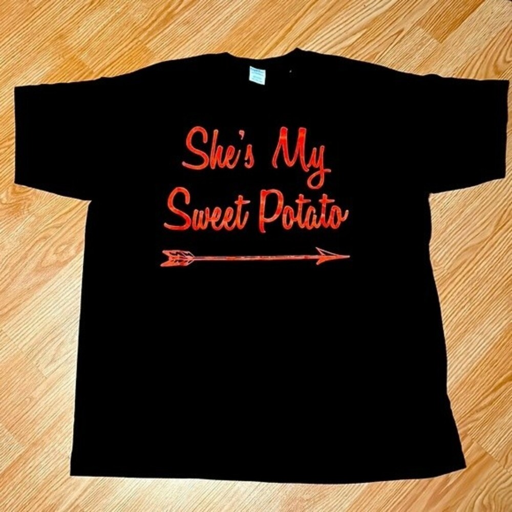 Port & Company She's My Sweet Potato Short Sleeve T-Shirt XXL Black D69